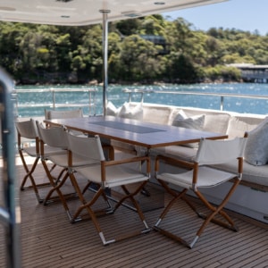 Belle Charters Aft Deck Dinning