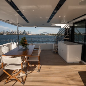 Belle Charters Aft Deck Dinning Sydney